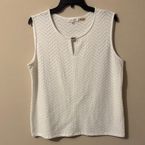 Calvin Klein White Chevron Tank Top